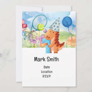 Tennis 1st Birthday Party Invitation