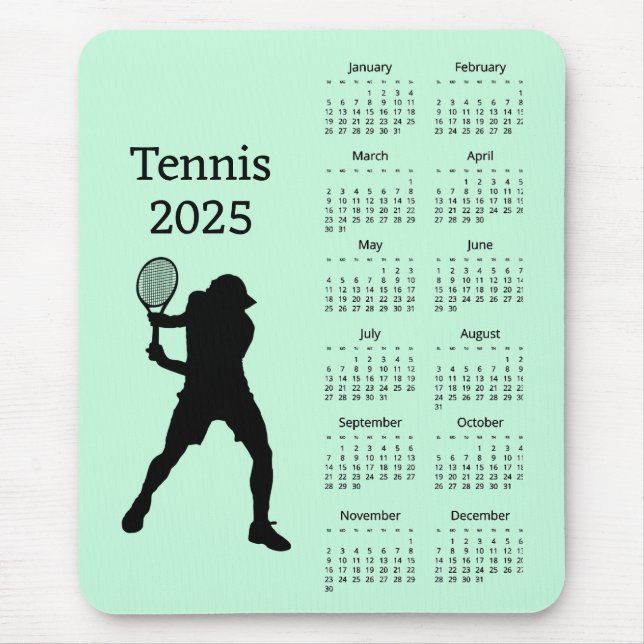 Tennis 2025 Calendar Mousepad (Front)