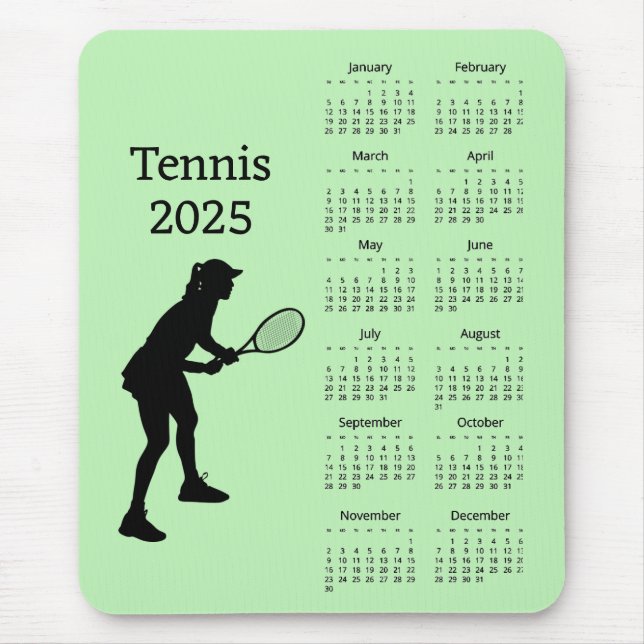 Tennis 2025 Calendar Mousepad (Front)