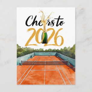 Tennis 2026 New Year Celebration  Postcard