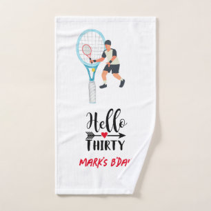 Tennis  30th Birthday for Tennis Player Hand Towel