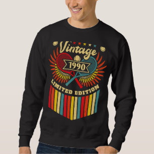 Tennis 32nd Birthday Men Women Vintage 1990 Tennis Sweatshirt