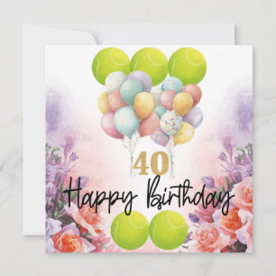 Tennis 40th Birthday card
