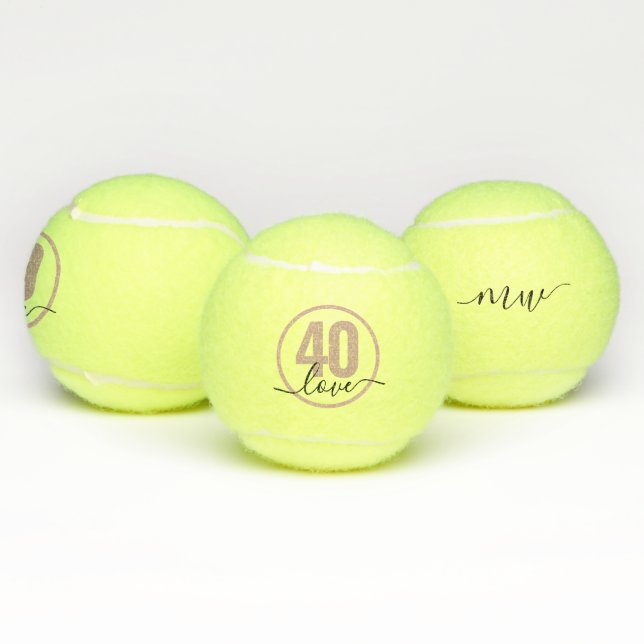Tennis 40th Birthday Personalised Monogrammed Balls (Multi)