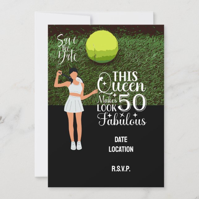 Tennis 50th and Fabulous Birthday Party Invitation (Front)