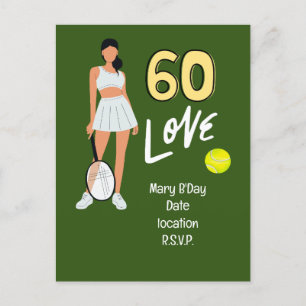 Tennis 60th Birthday for woman player Postcard