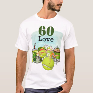 Tennis 60th Birthday tennis ball number love T-Shirt
