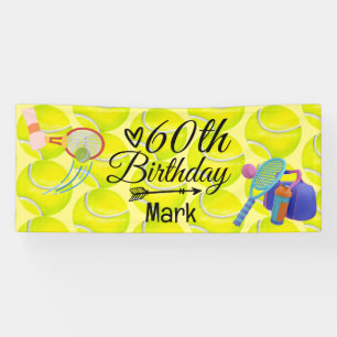 Tennis 60th Birthday to Tennis Player Banner