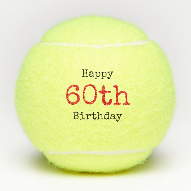 Tennis 60th Birthday with tennis ball and number (Front)