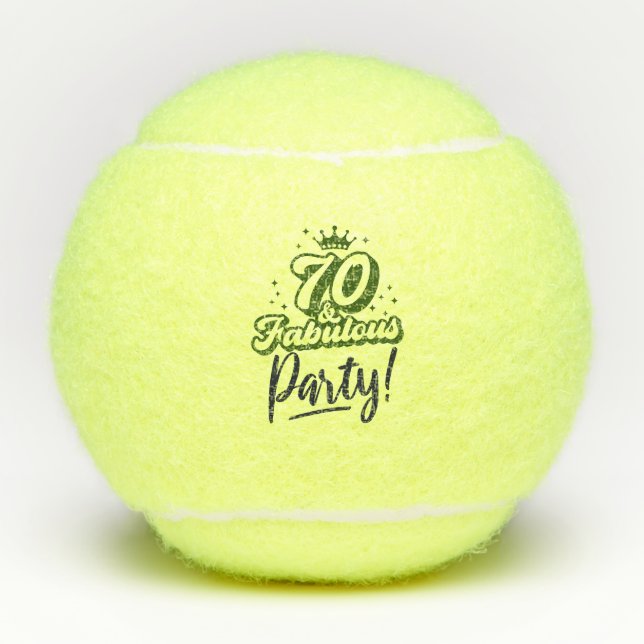 Tennis 70th  Birthday Party Tennis Balls (Front)