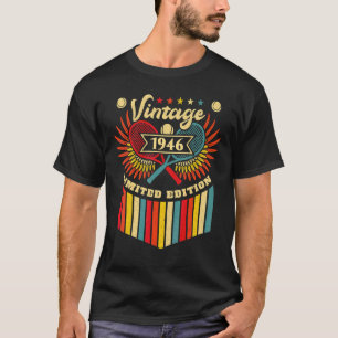 Tennis 76th Birthday Men Women Vintage 1946 Tennis T-Shirt