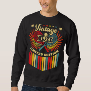 Tennis 98th Birthday Men Women Vintage 1924 Tennis Sweatshirt