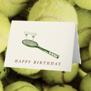 tennis and martinis birthday card