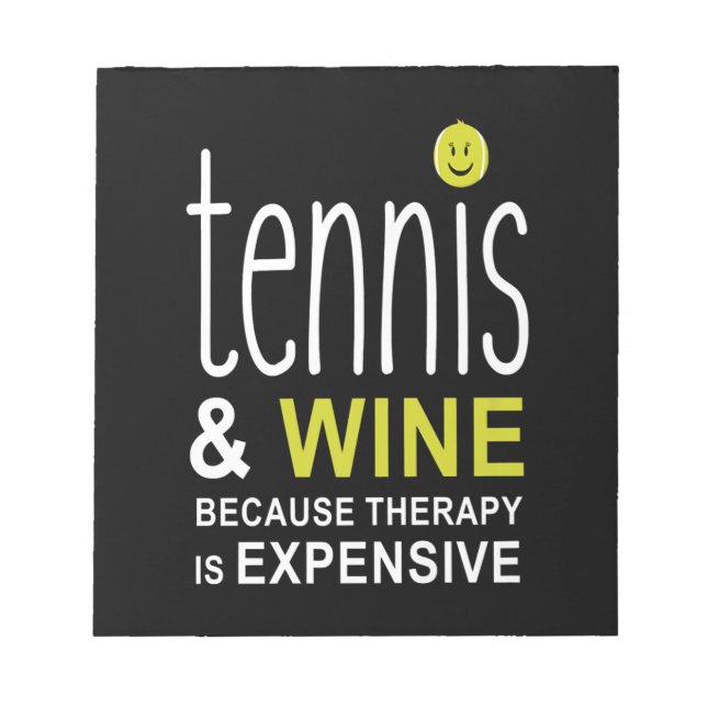 Tennis And Wine Premium Notepad (Front)