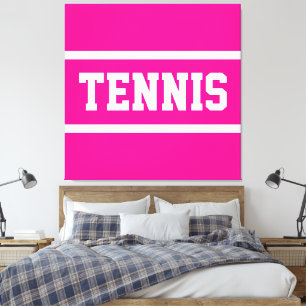 TENNIS Athletic Purple White Stripes Canvas Print
