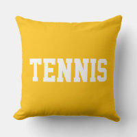 TENNIS Athletic White Text On Bright Yellow Orange