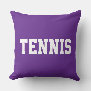 TENNIS Athletic White Text On Colorful Cushion