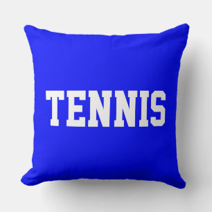 TENNIS Athletic White Text On Colorful Cushion