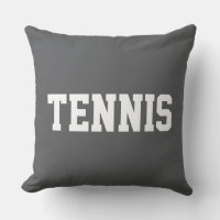 TENNIS Athletic White Text On Stylish Modern Gray