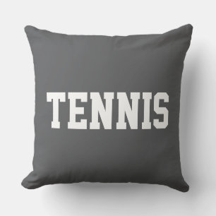 TENNIS Athletic White Text On Stylish Navy Blue Cushion