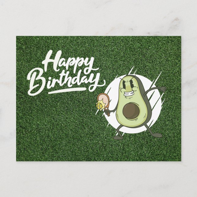Tennis Avocado play tennis Birthday  Card (Front)