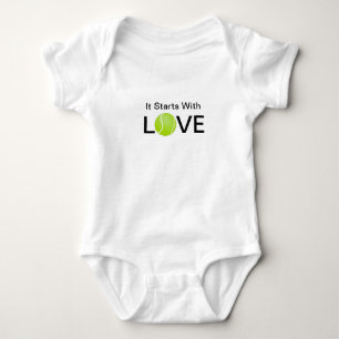 Tennis Baby Onsie It Starts With Love Bodysuit