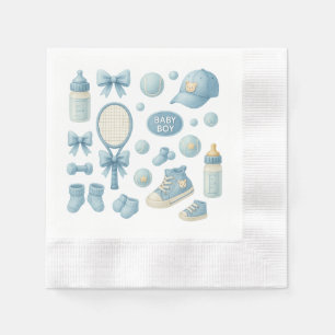 Tennis Baby Shower for Baby Boy Blue themed Napkin