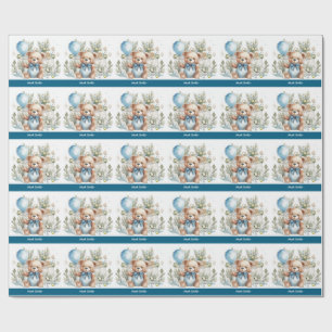 Tennis Baby Shower for Baby  Boy Blue themed Wrapping Paper