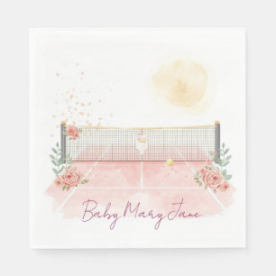 Tennis Baby Shower for Baby Girl Pink themed Napkin