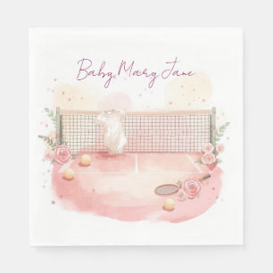 Tennis Baby Shower for Baby Girl Pink themed Napkin