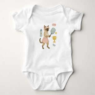 Tennis Baby Shower themed for cat lovers Baby Bodysuit