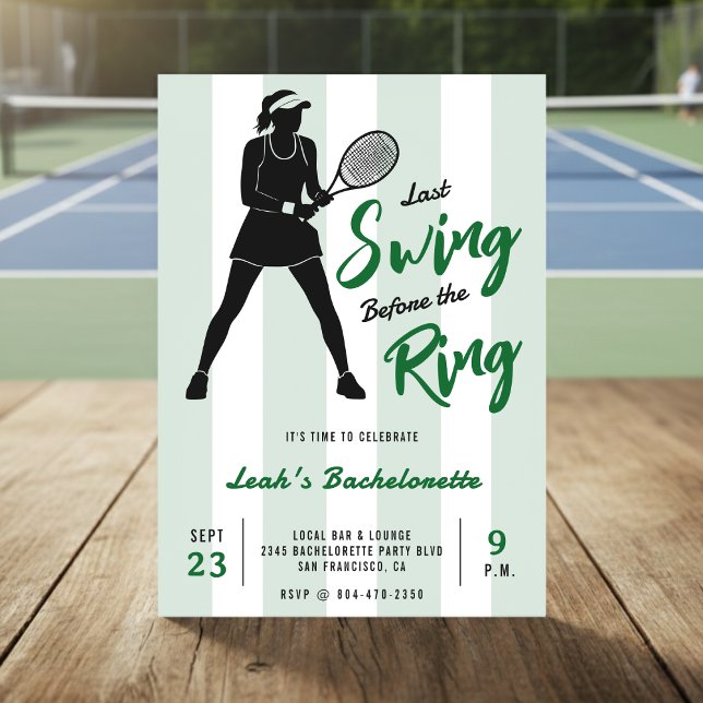 Tennis Bacheloretette Last Swing Before the Ring Invitation (Creator Uploaded)