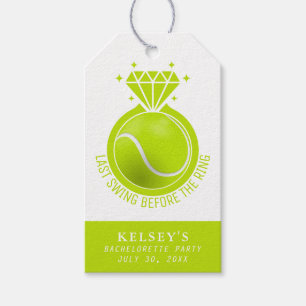 Tennis Bachelorette Last Swing Before the Ring Gift Tags