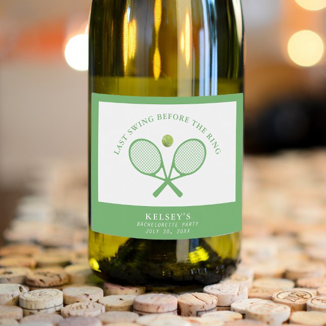 Tennis Bachelorette Last Swing Before the Ring Sparkling Wine Label (Tennis Bachelorette Last Swing Before the Ring Sparkling Wine Label
)