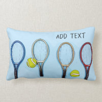 Tennis ball and racket on blue background