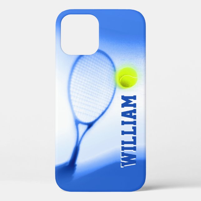 Tennis ball and racket sports blue yellow Case-Mate iPhone case (Back)