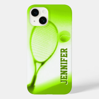Tennis ball and racket sports green iphone case