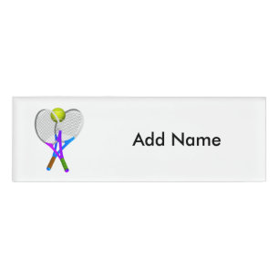 Tennis Ball and Rackets Name Tag