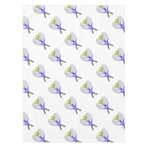 Tennis Ball and Rackets Tablecloth