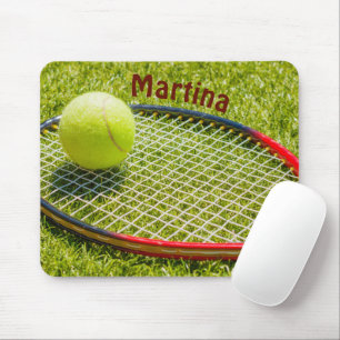 Tennis Ball and Racquet Mouse Pad
