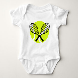Tennis Ball and Racquets Baby Bodysuit