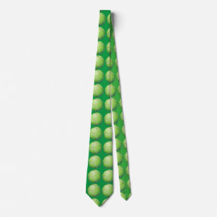 Tennis Ball Art Pattern Green Tie