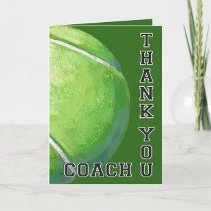 Tennis Ball Art Thank You Coach Card
