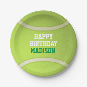 Tennis Ball Birthday Party Paper Plate