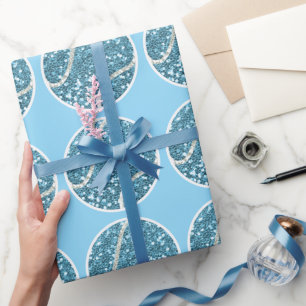 Tennis Ball Blue themed for Boy Baby Shower Wrapping Paper