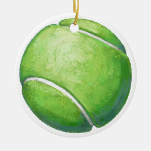 Tennis Ball Ceramic Tree Decoration