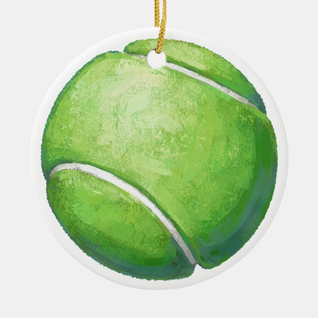 Tennis Ball Ceramic Tree Decoration (Front)