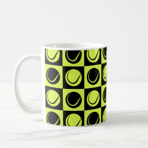 Tennis Ball Chequered Seamless Pattern Coffee Mug