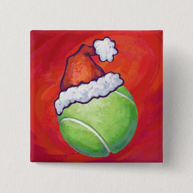 Tennis Ball Christmas 15 Cm Square Badge (Front)