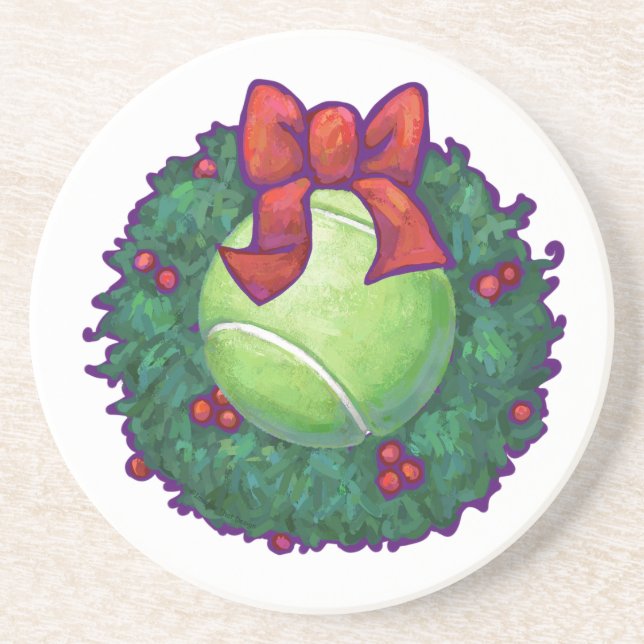 Tennis Ball Christmas Coaster (Front)